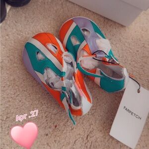 Emilio Pucci Orange and Green Baby Walker Shoes